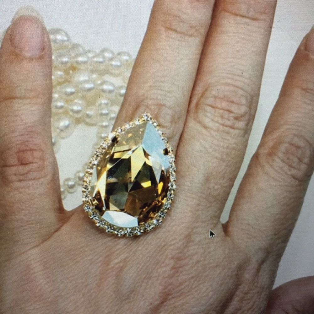 Yellow Big Stone Ring